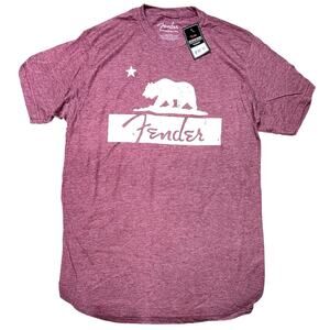 Fender Sangria Red Bear Short Sleeve T-Shirt Medium NEW